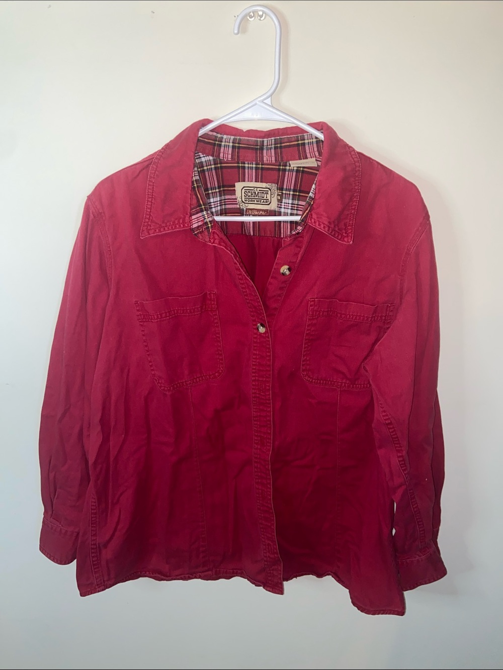Vintage C.E. Schmidt Workwear “Fit for Her” Red Women's Button-Up Size 1X